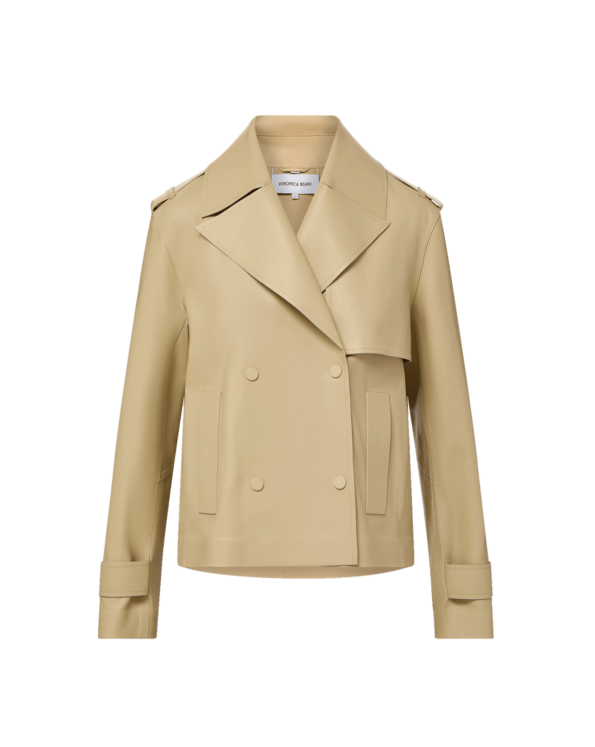 Heathcliff Cropped Leather Trench Coat - Image 7