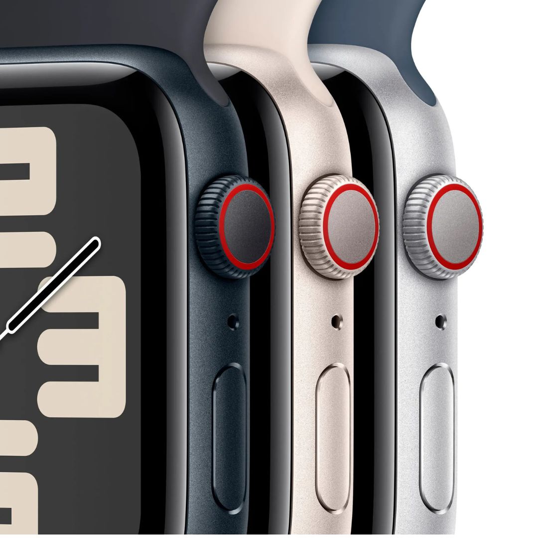 Apple Watch SE 2nd Gen (GPS+Cell) – 40mm Silver Aluminum Case with Storm Blue Sport Band (M/L) – MRGL3LL/A (2022) - Image 3
