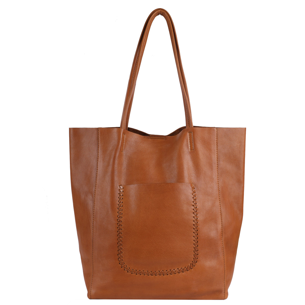 Dolce Leather Tote Bag - Cognac