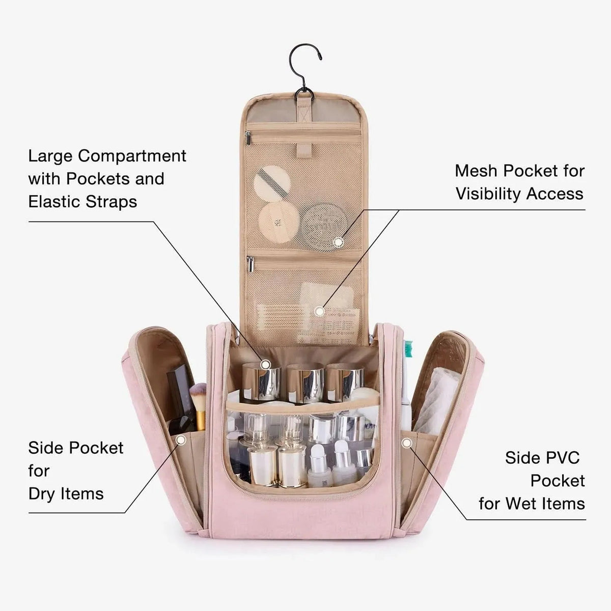 Atlas Travel Hanging Toiletry Bag - Image 5