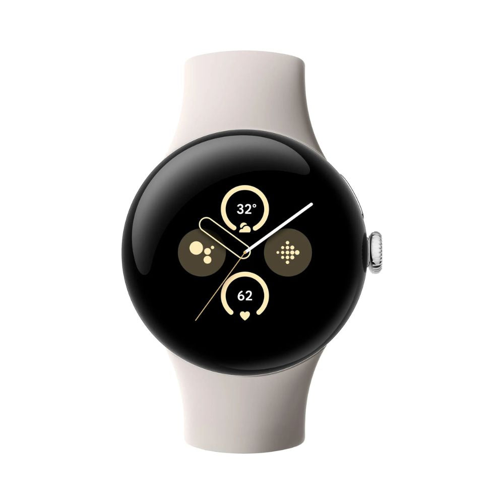 Google - Pixel Watch 2 Polished Silver Aluminum Case Smartwatch with Porcelain Active Band - Wi-Fi - GA05031-US - Image 2