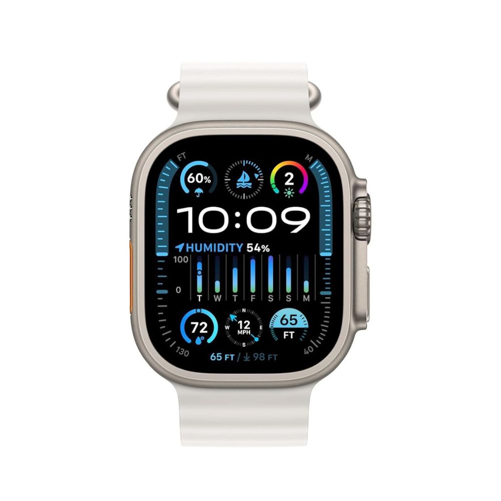 Apple Watch Ultra 2 (GPS + Cell) 49mm Titanium Case w/ White Ocean Band (No Blood Oxygen) MREJ3LW/A - Image 2