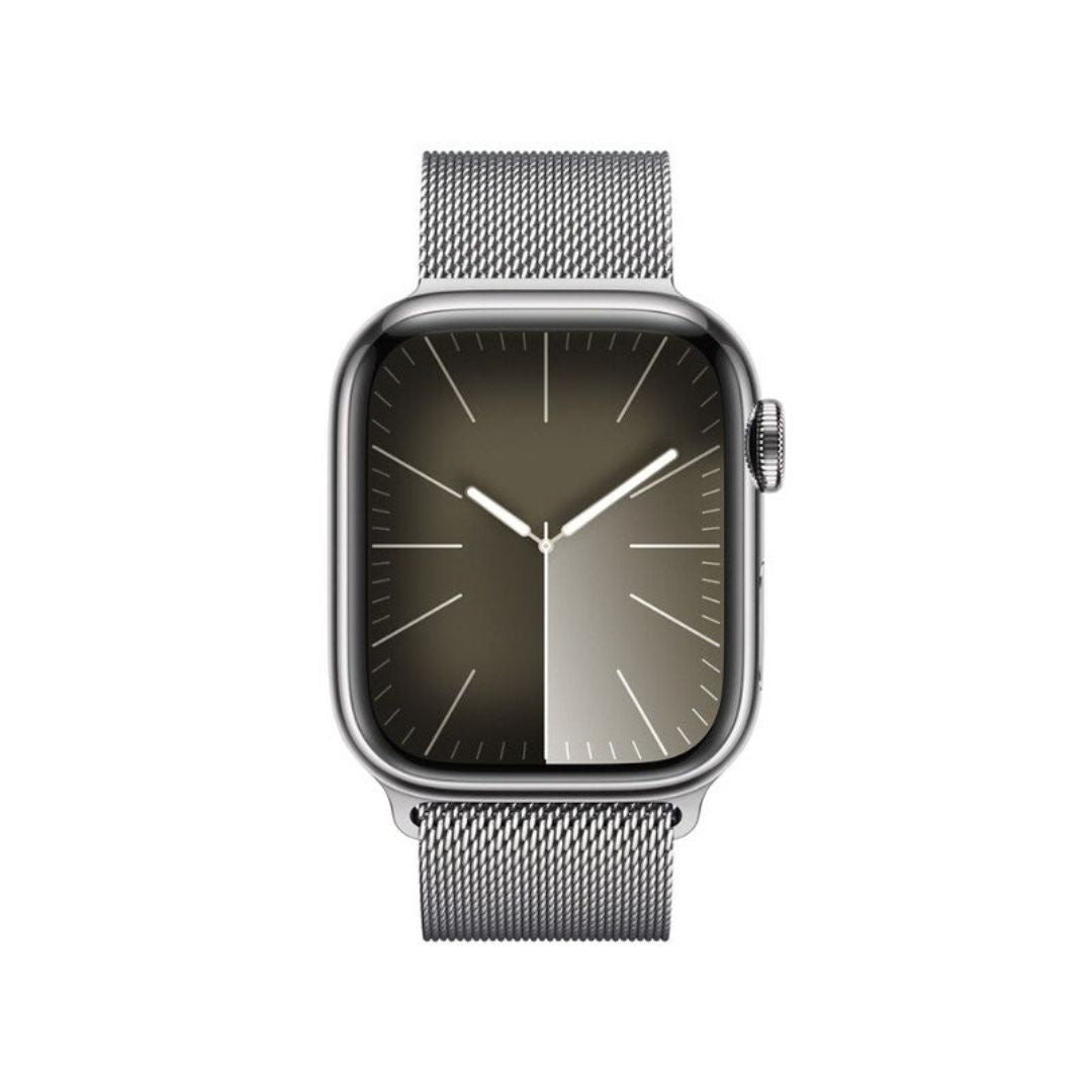 Apple Watch Series 9 (GPS + Cellular) 41mm Silver Stainless Steel Case w/ Silver Milanese Loop – MRJ43LW/A - Image 2