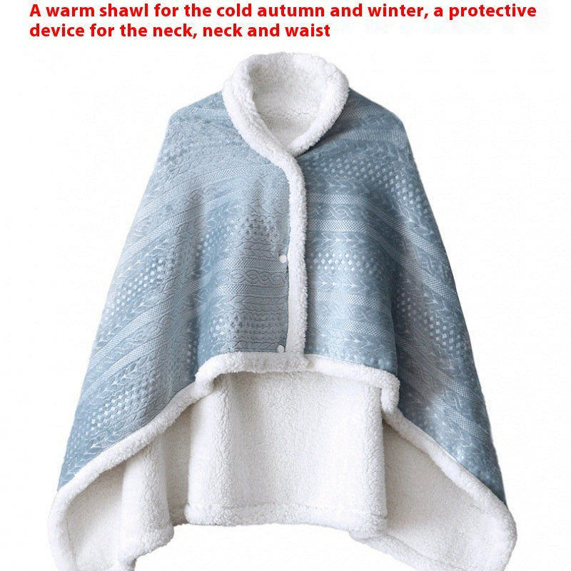 Double-layer Thickened Student Office Air Conditioning Room Nap Blanket Cover Leg Small Blanket - Light Blue