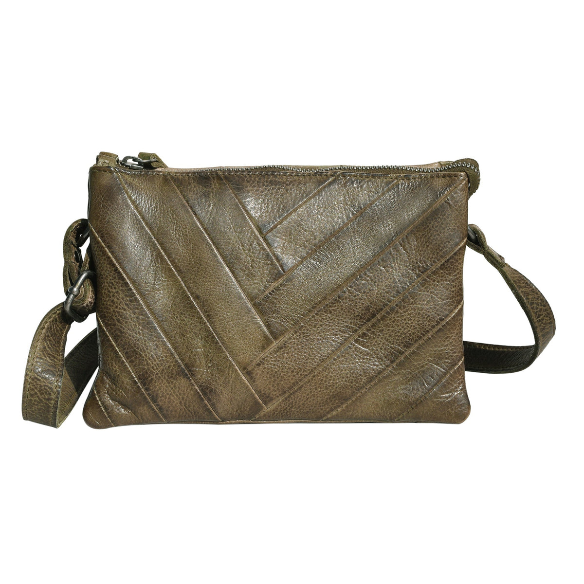Sunny Leather Crossbody Bag - Moss