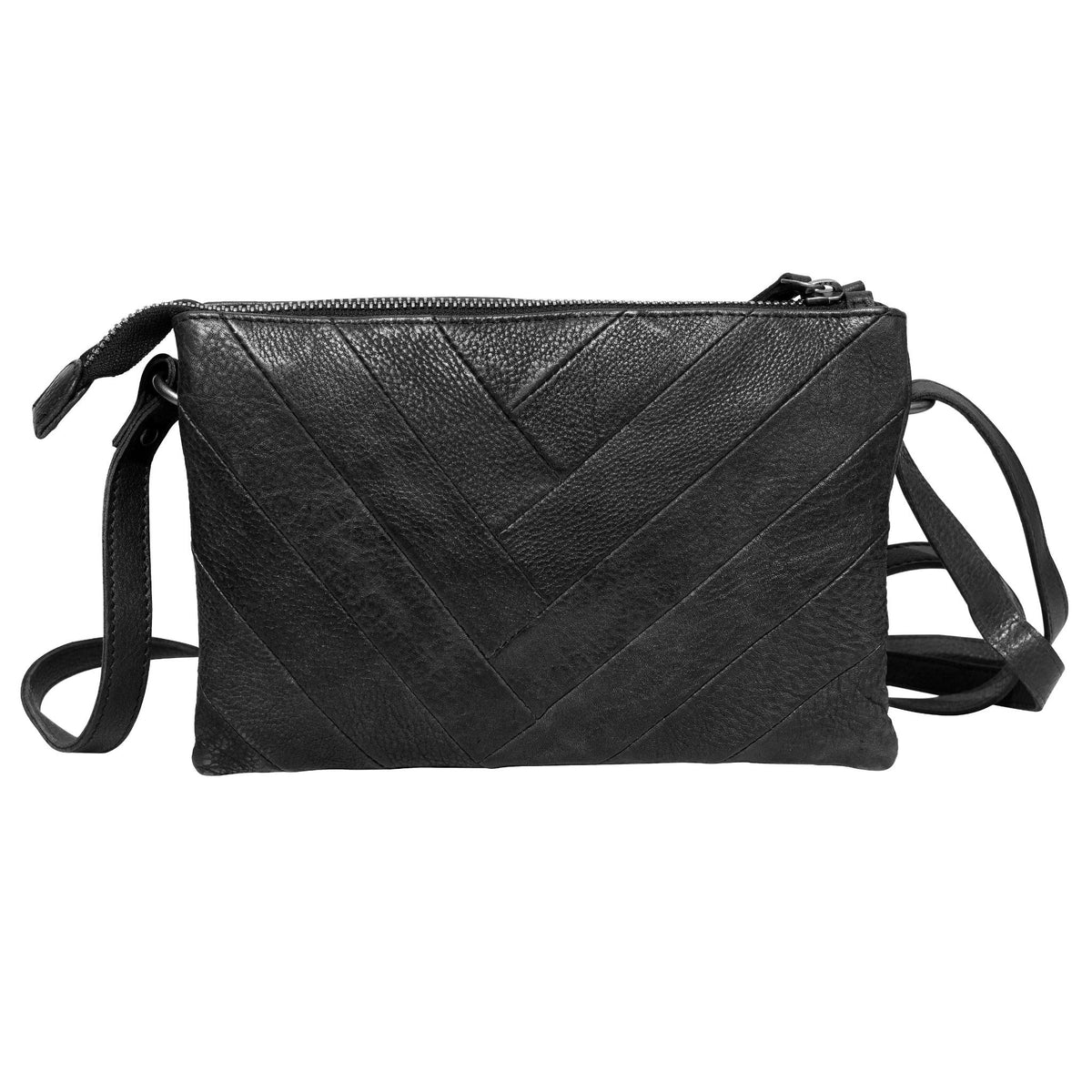 Sunny Leather Crossbody Bag - Black