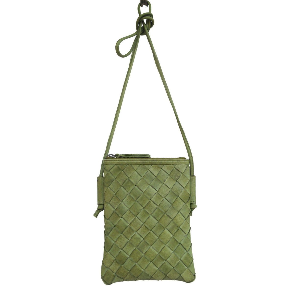 Milly Leather Crossbody Bag - Grass