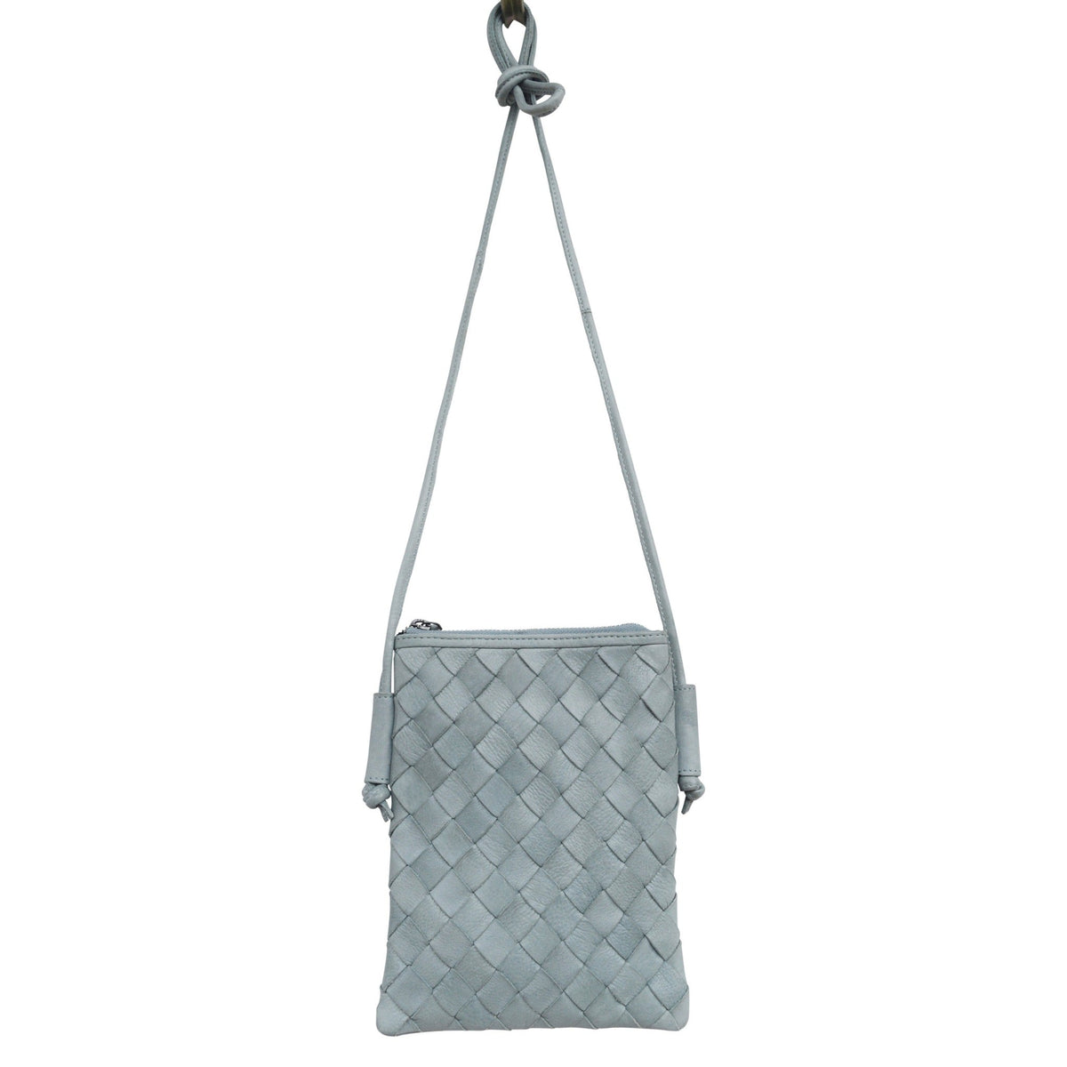 Milly Leather Crossbody Bag - Sky Blue