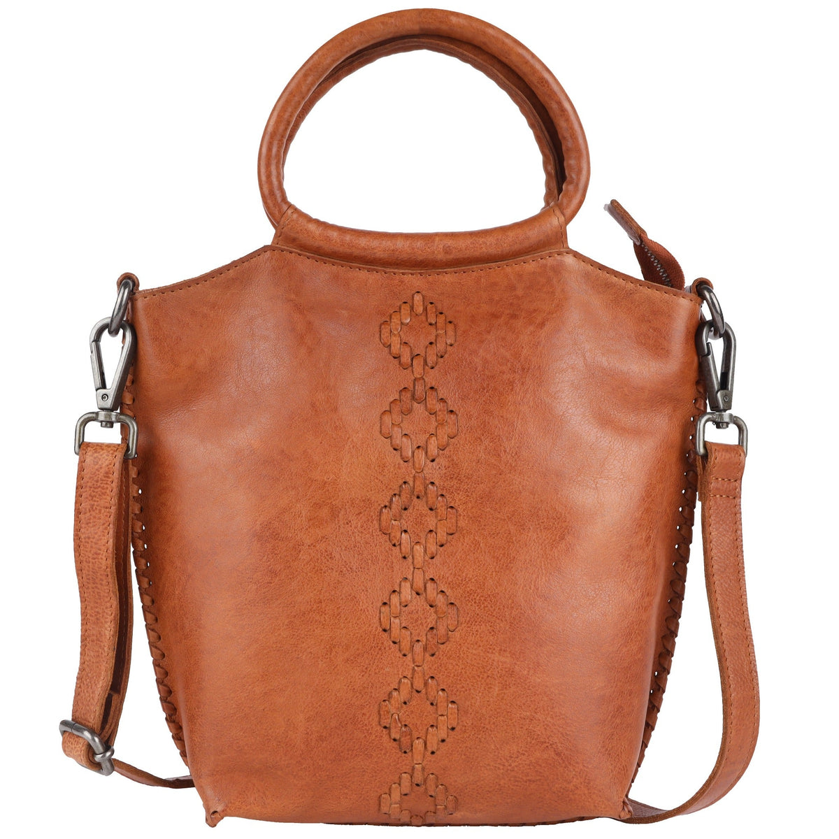 Milano Leather Crossbody Bag - Cognac