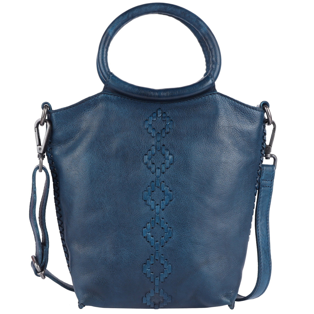 Milano Leather Crossbody Bag - Denim