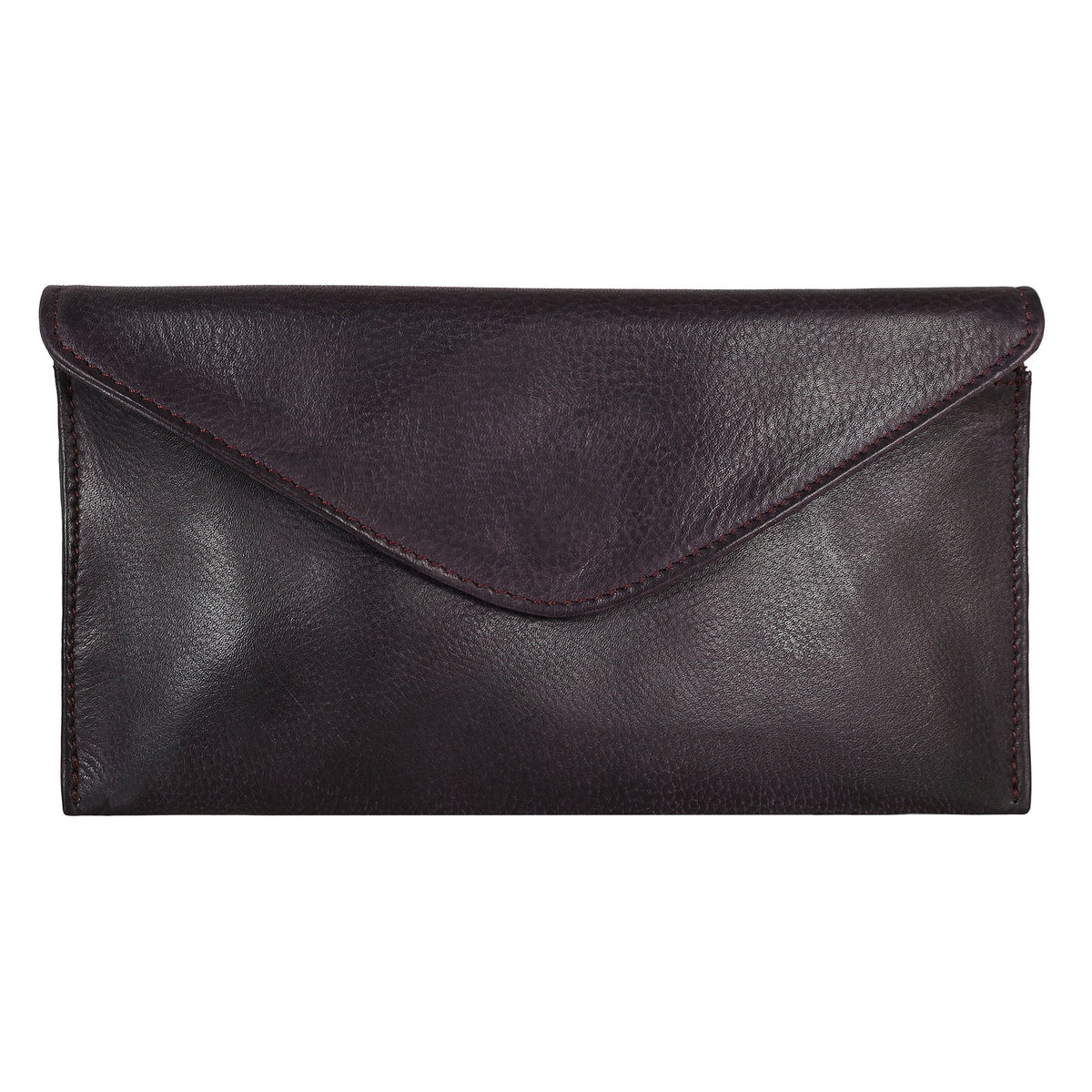 Uno Leather Wallet - Eggplant