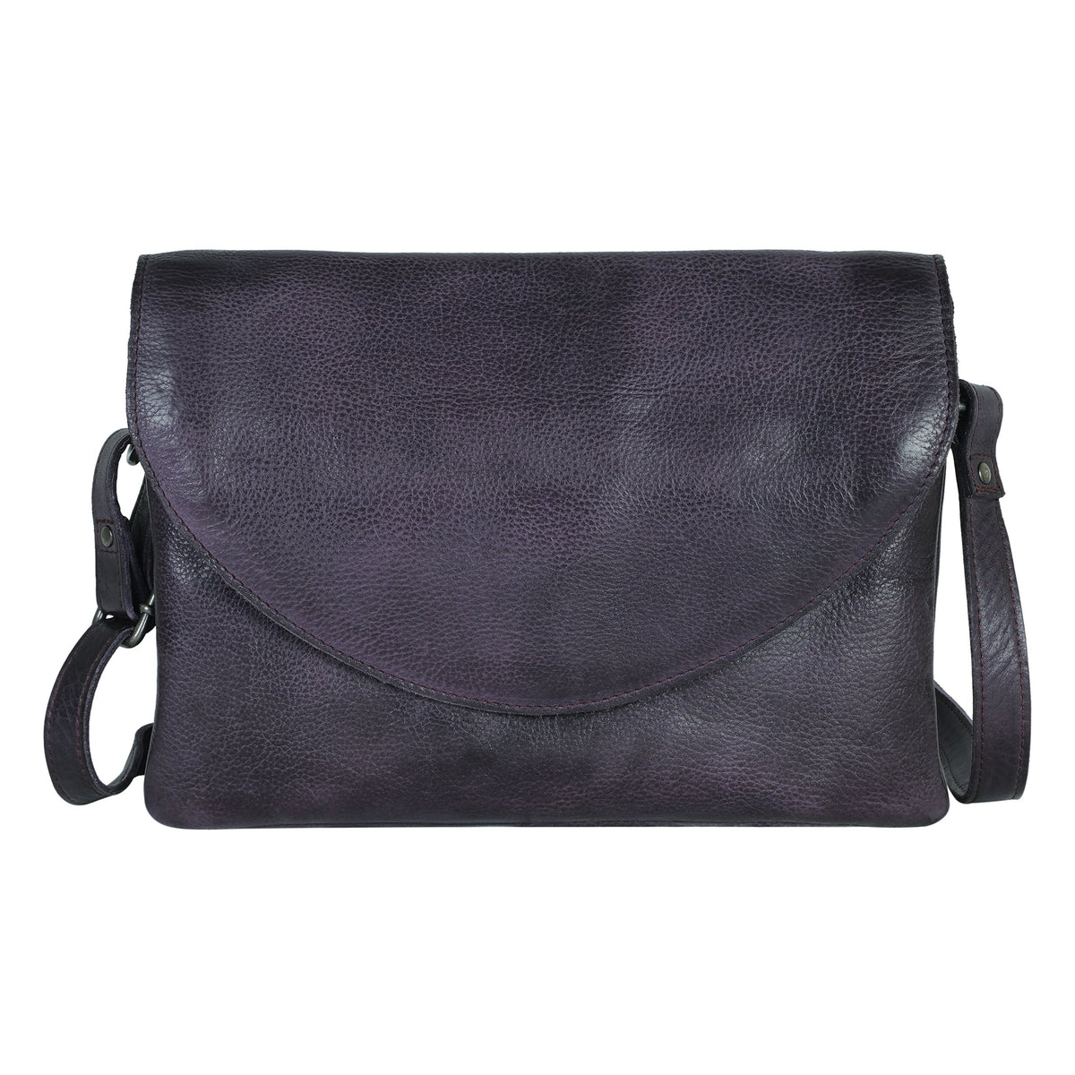 Marcus Leather Crossbody Bag - Eggplant