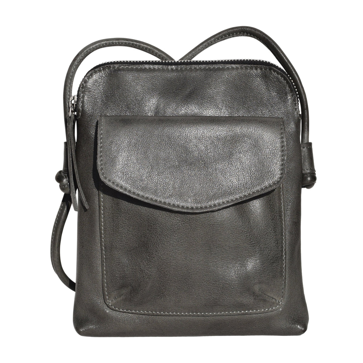 Ezra Leather Crossbody Bag - Charcoal