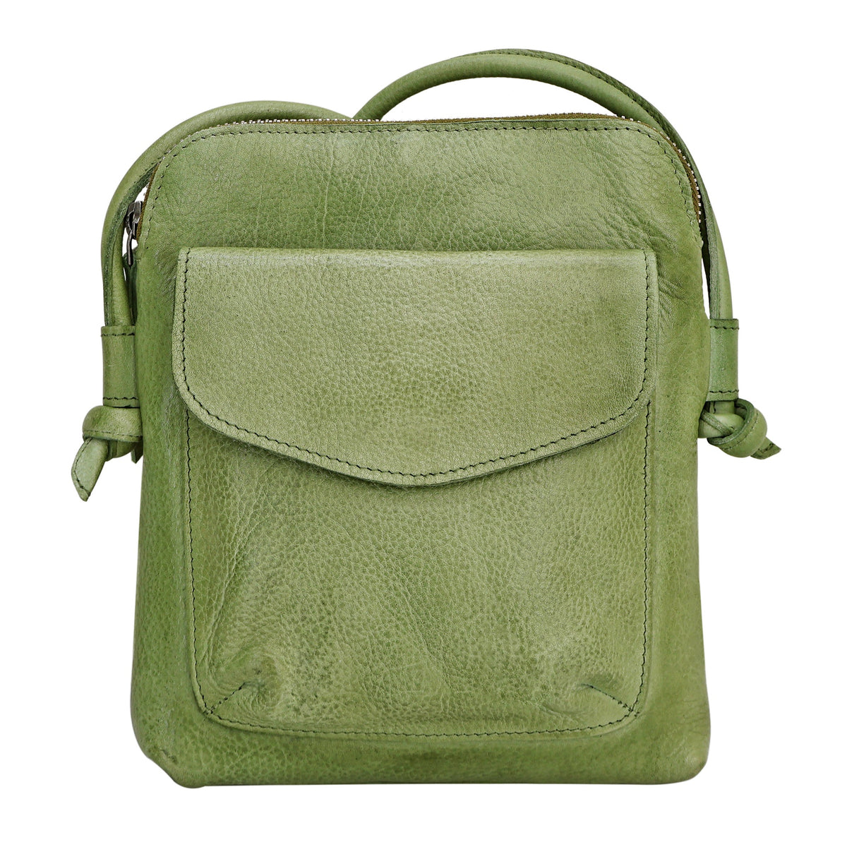Ezra Leather Crossbody Bag - Grass