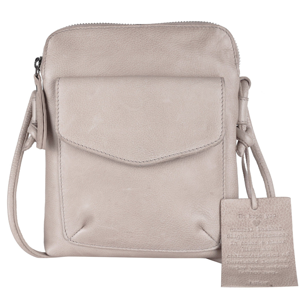 Ezra Leather Crossbody Bag - Oat