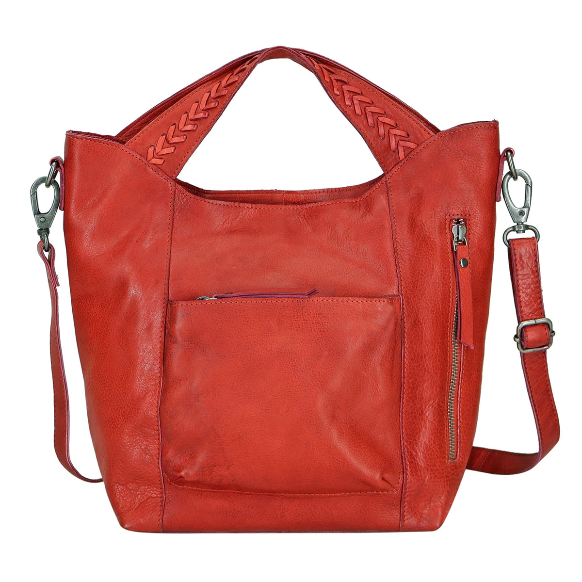 Mason Leather Crossbody Bag - Red