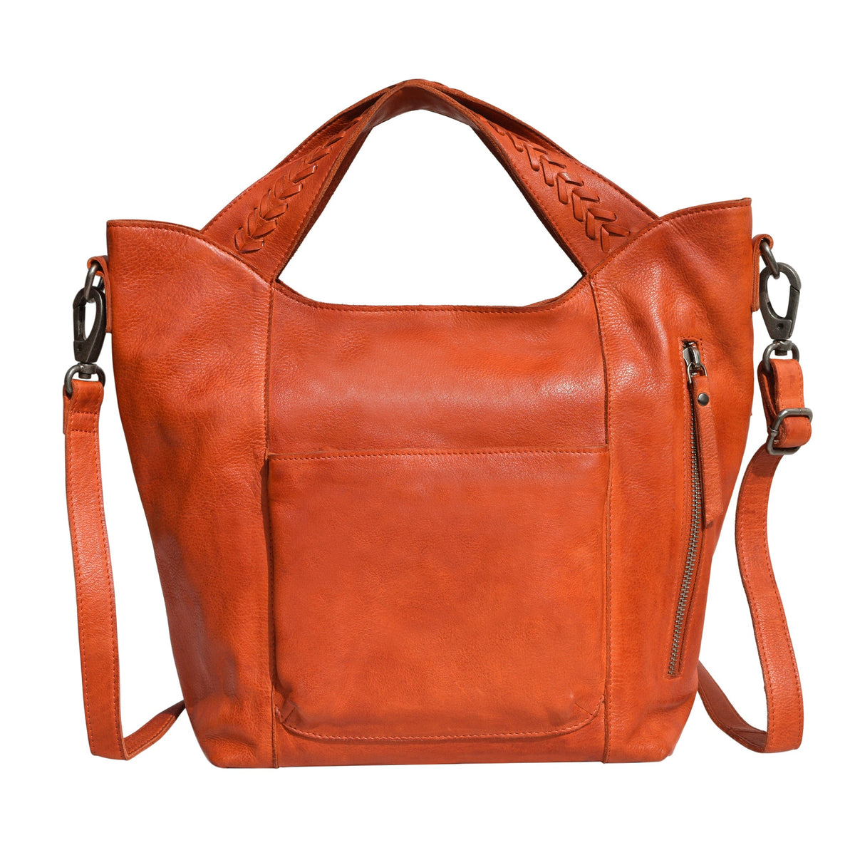 Mason Leather Crossbody Bag - Orange