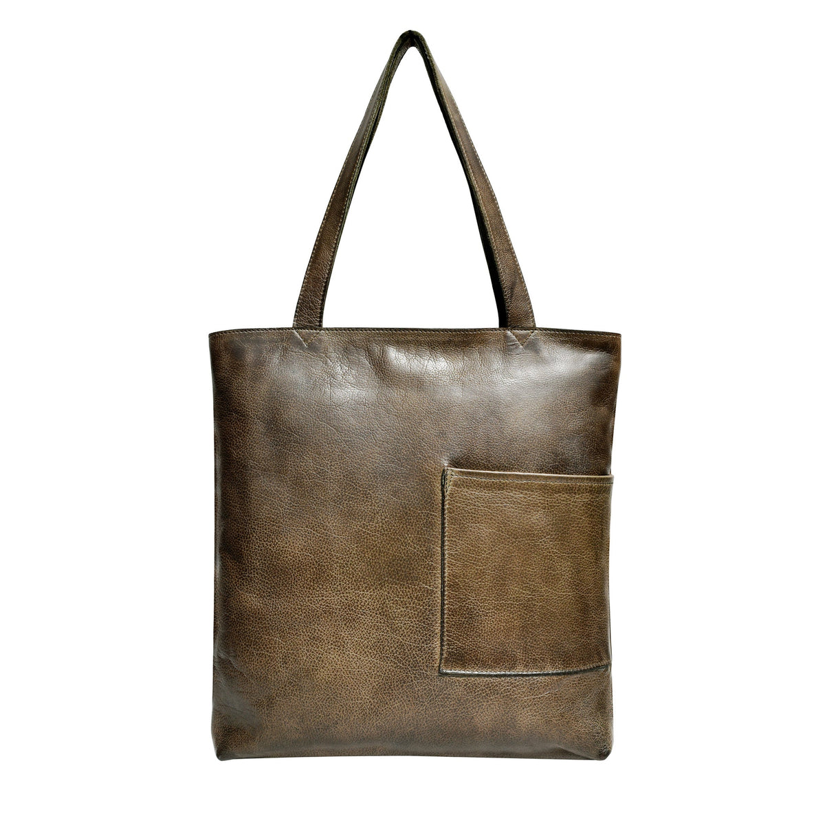 Leon Leather Tote Bag - Moss