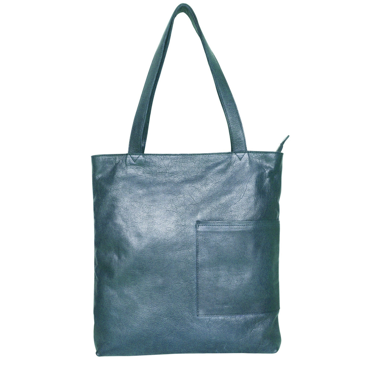 Leon Leather Tote Bag - Denim