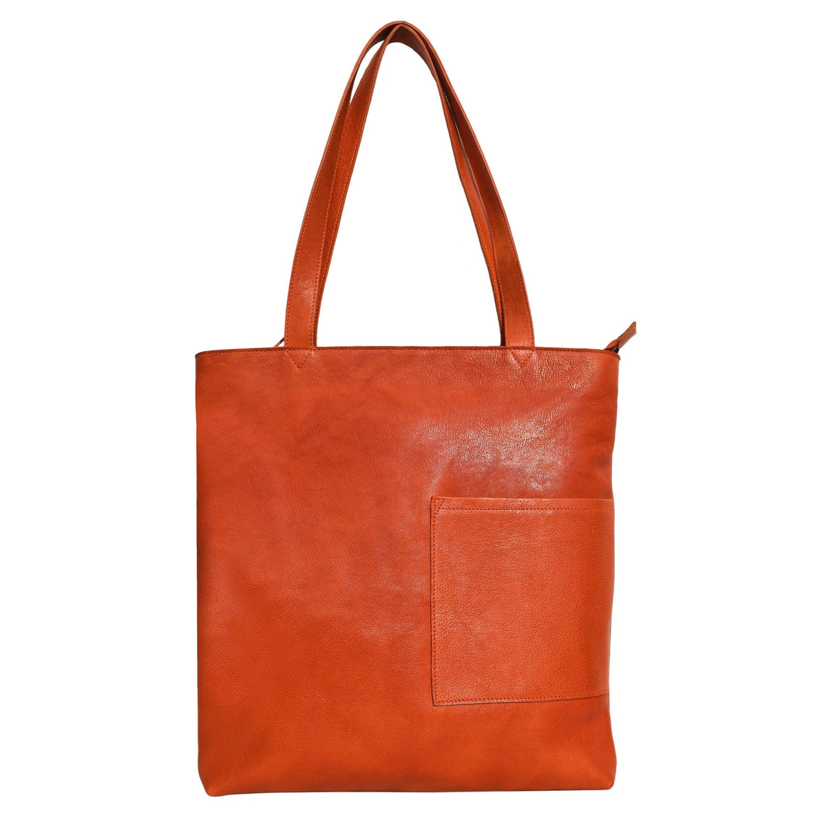 Leon Leather Tote Bag - Orange