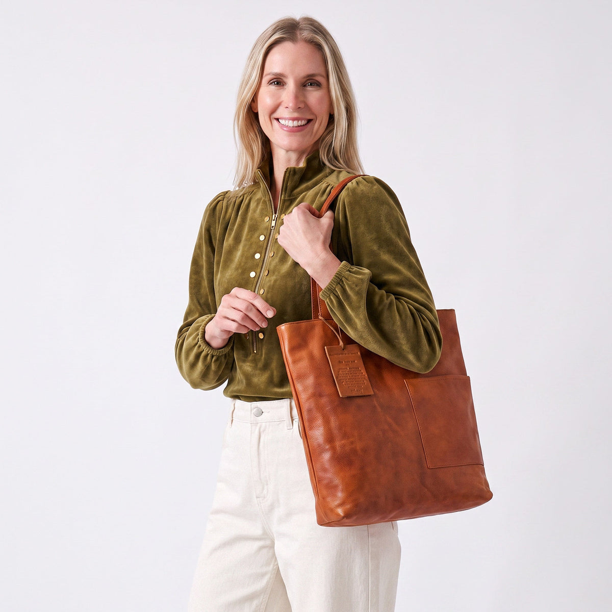 Leon Leather Tote Bag - Image 8