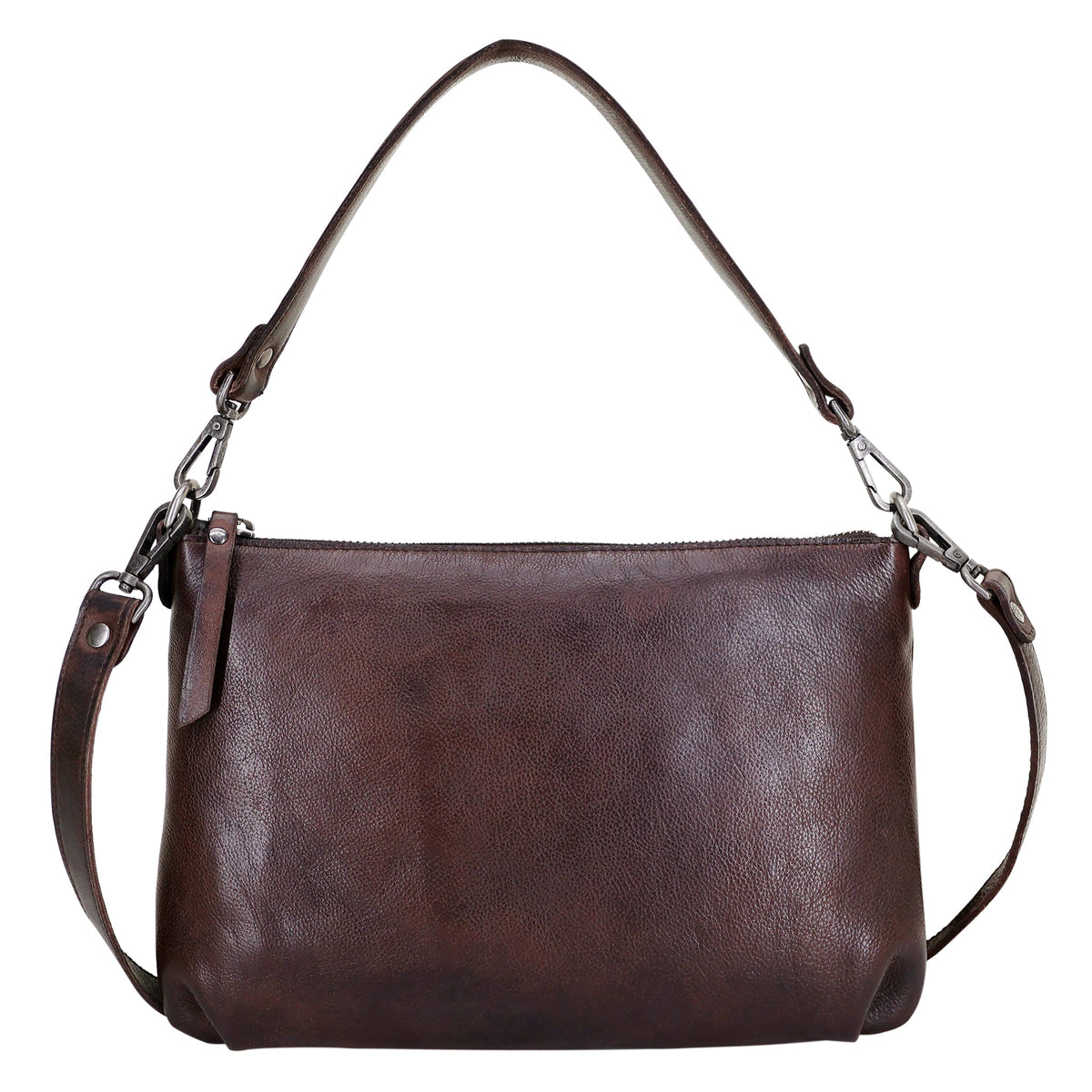 Stevie Leather Crossbody Bag - Brown