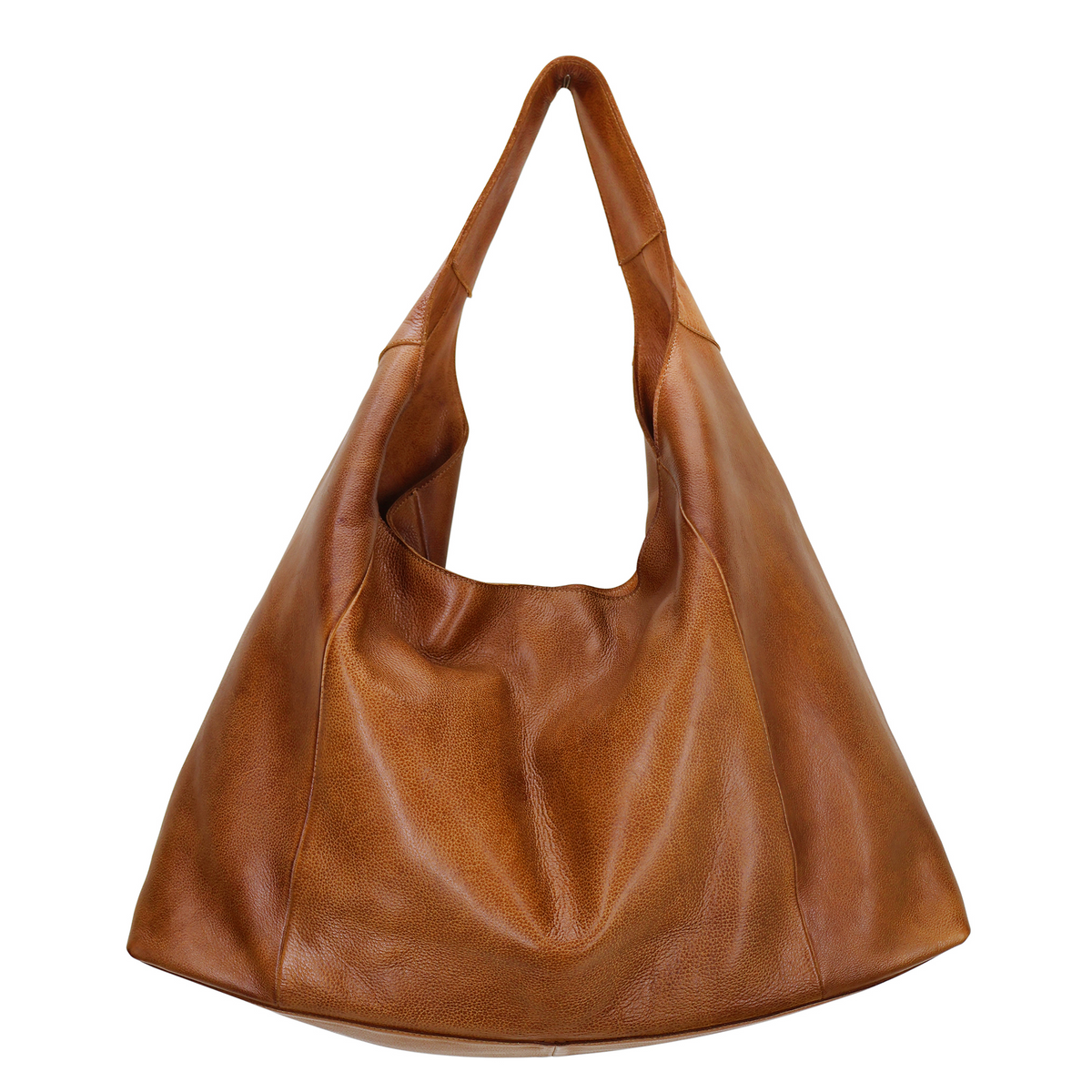 Lindsey Leather Tote Bag - Cognac