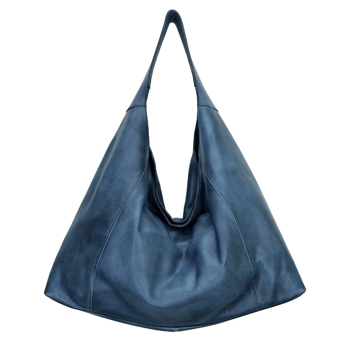 Lindsey Leather Tote Bag - Denim