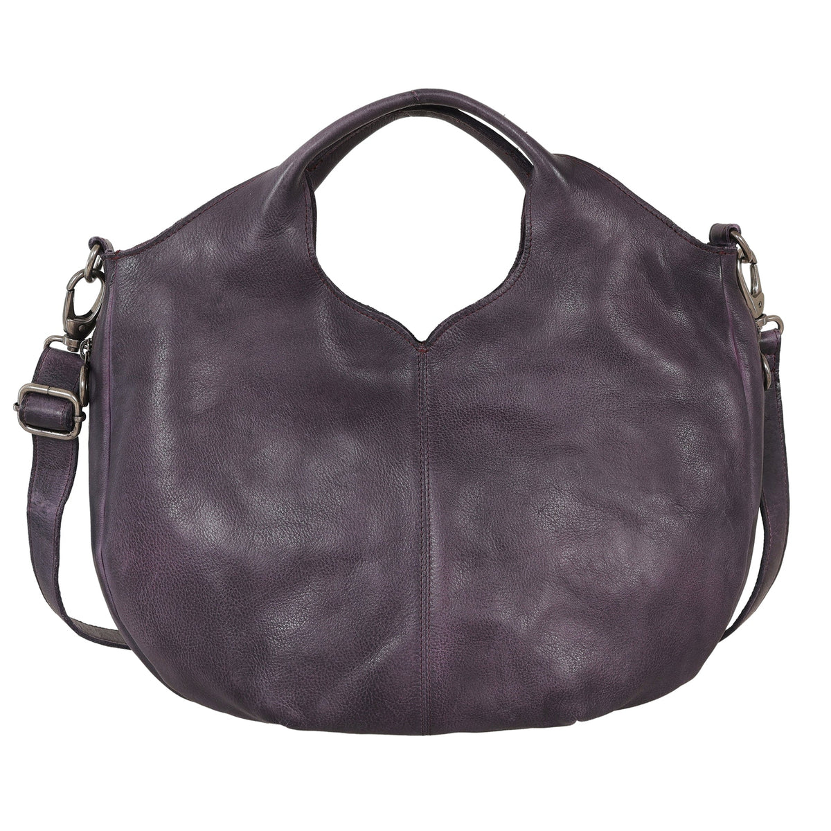 Darby Leather Crossbody Bag - Eggplant