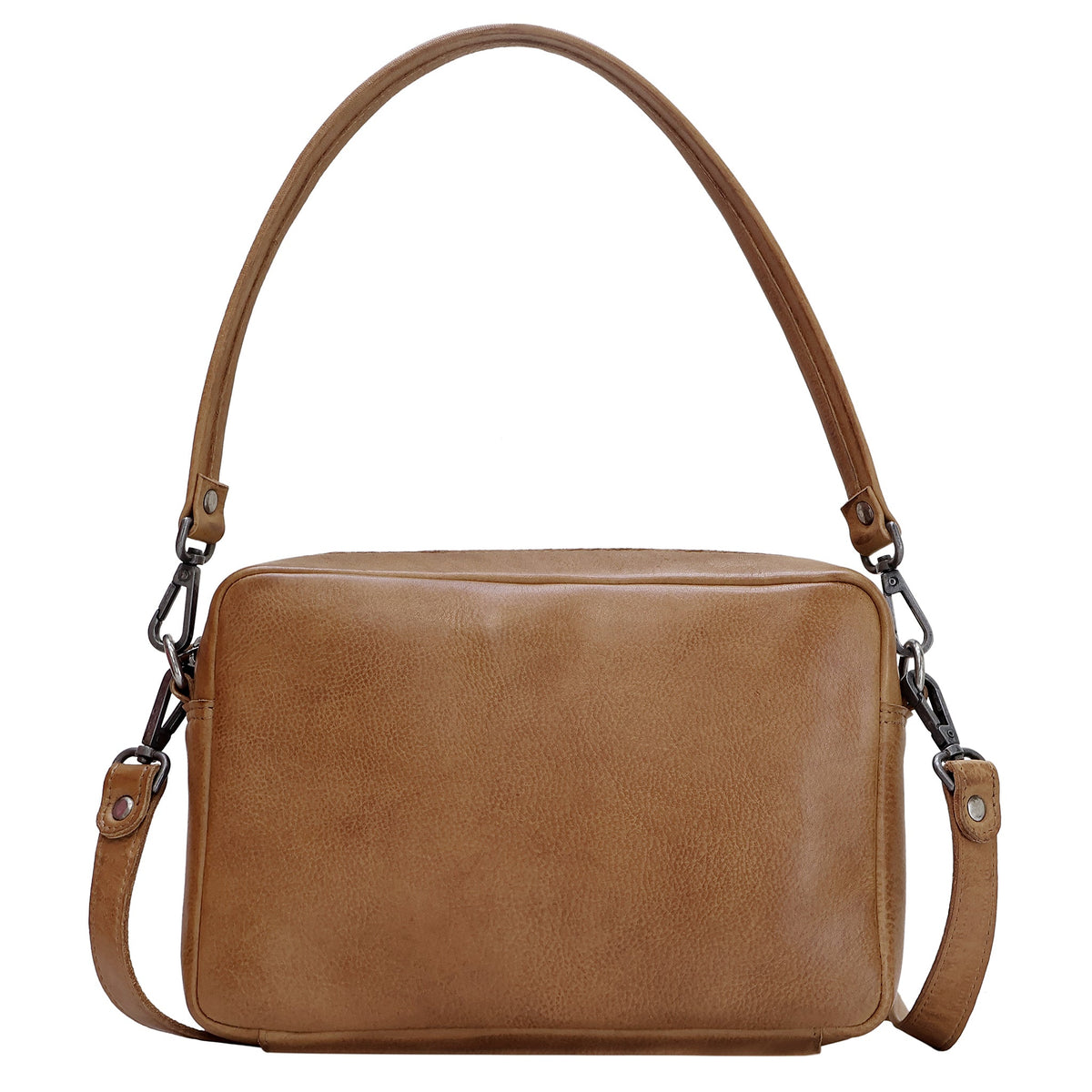 Draper Leather Crossbody Bag - Cognac