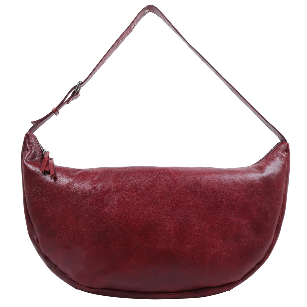 Cabo Oversized Leather Sling Bag - Oxblood