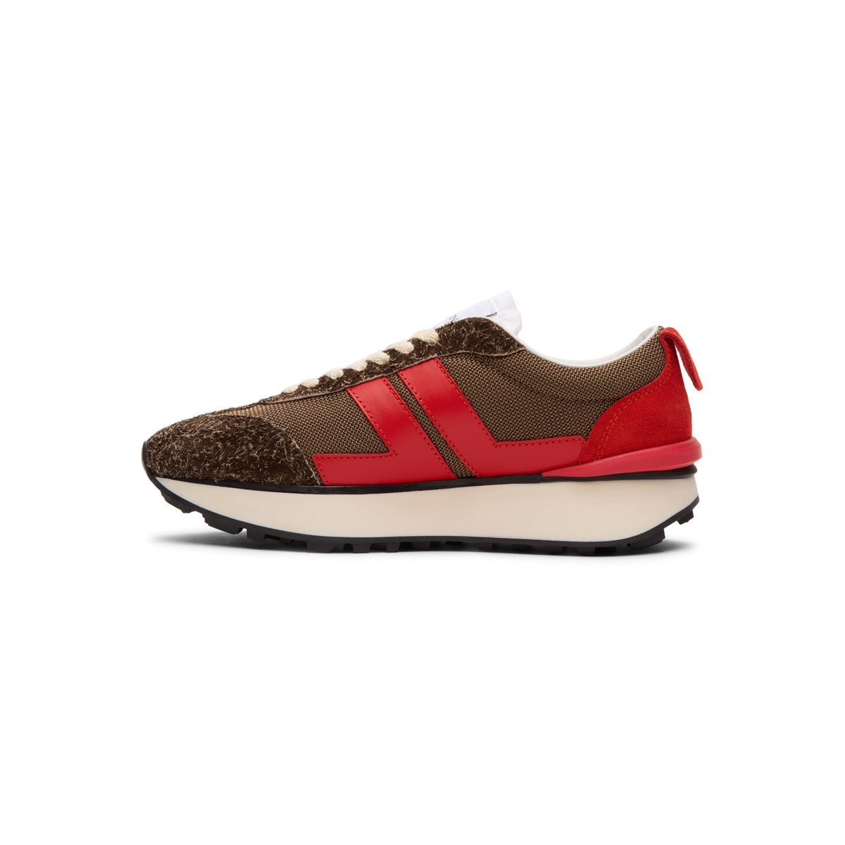 Lanvin Bumpr Mesh Sneakers (Brown/Red) - Image 2