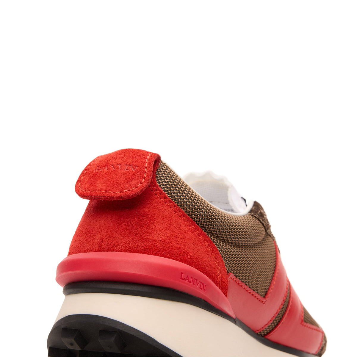 Lanvin Bumpr Mesh Sneakers (Brown/Red) - Image 9