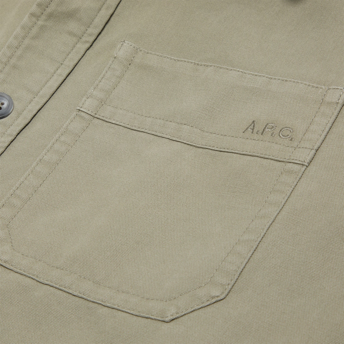 A.P.C. Basile Canvas Overshirt (Gray Green) - Image 3