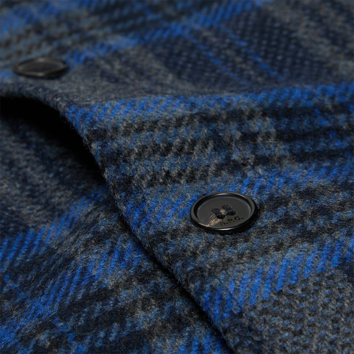 A.P.C. Bobby Overshirt (Blue/Heather grey) - Image 3