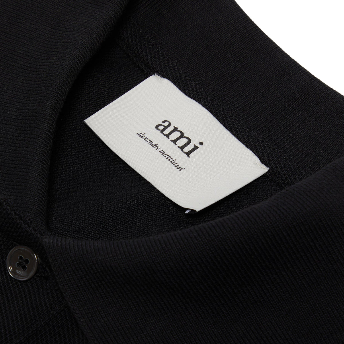AMI Paris ADC Polo Shirt (Black) - Image 3
