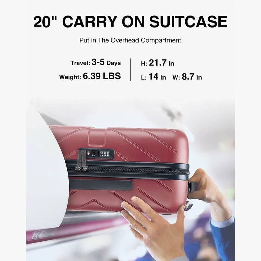Daren 16-20 Inch Lightweight Hardside Carry-On Suitcase - Image 89