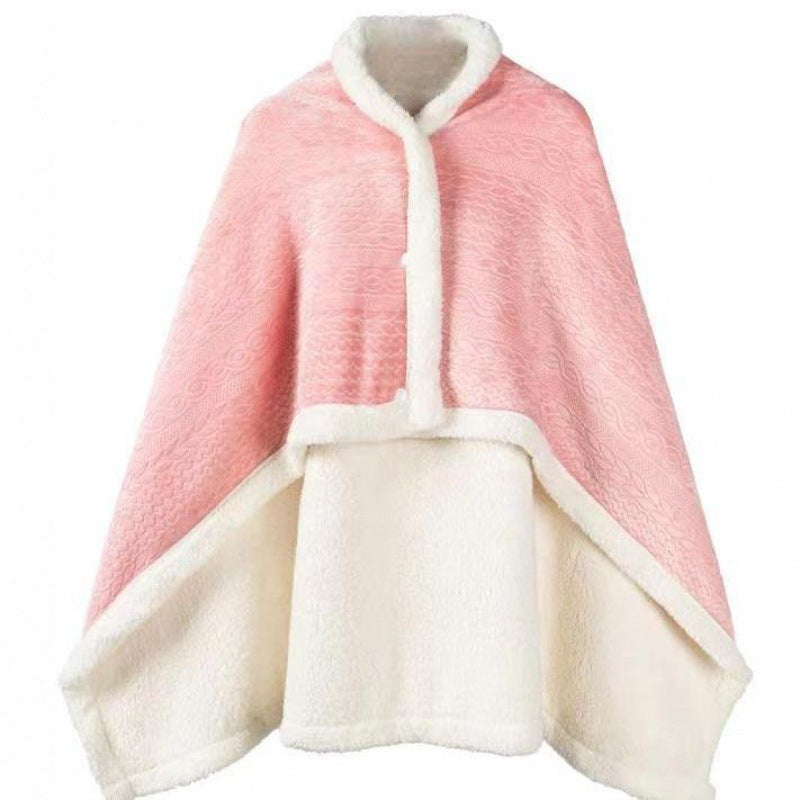 Double-layer Thickened Student Office Air Conditioning Room Nap Blanket Cover Leg Small Blanket - Girl Pink