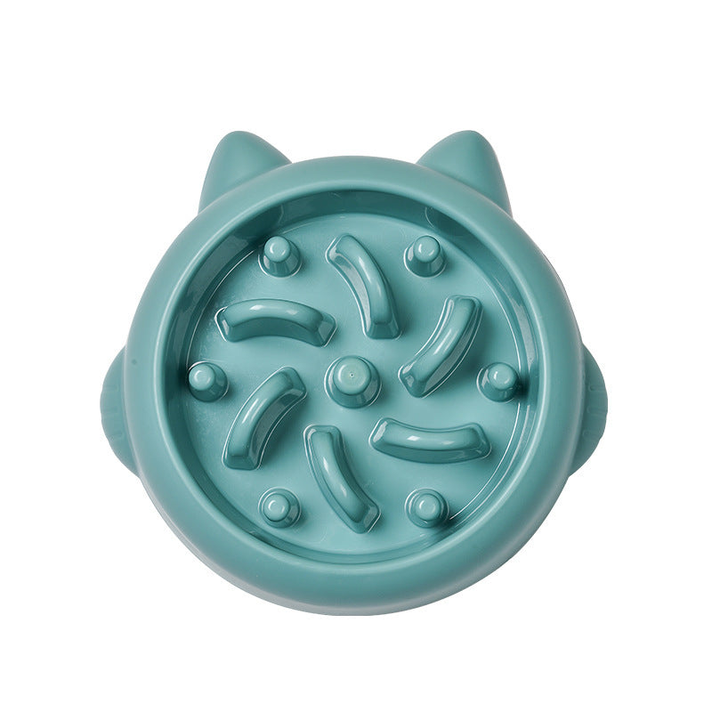 Pet Slow Feeder Bowls for Dogs & Cats - Green