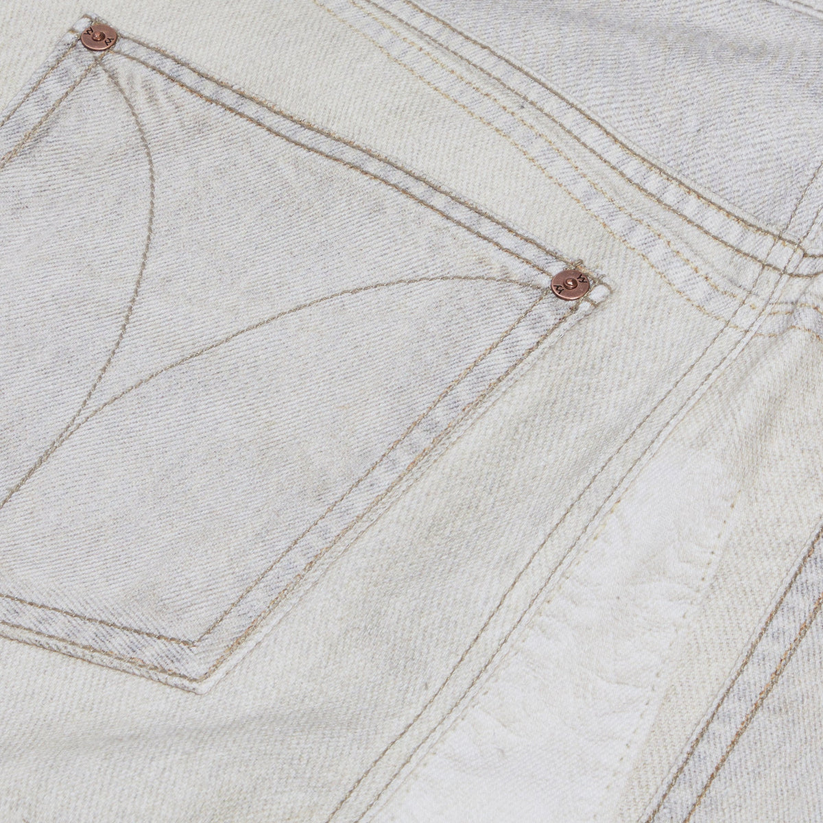 OPEN YY Patchwork Effect Loose Bootcut (Beige) - Image 4