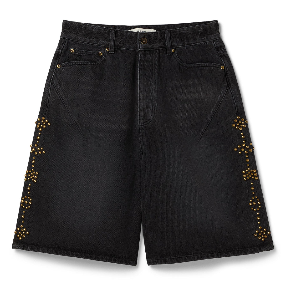 Adidem Asterisks Studded Denim Shorts (Black)