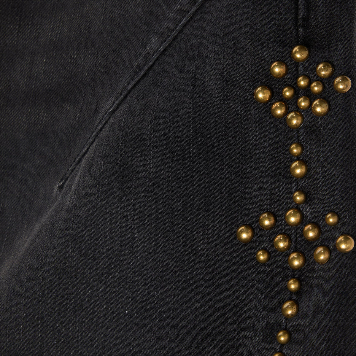 Adidem Asterisks Studded Denim Shorts (Black) - Image 3