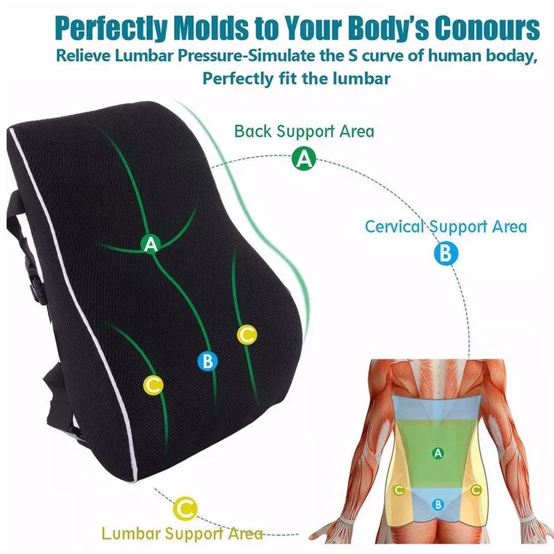 Memory Foam Lumbar Support Cushion - Image 5