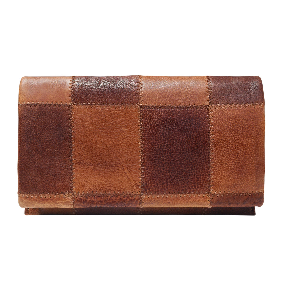 Patch Leather Wallet - Cognac Patch