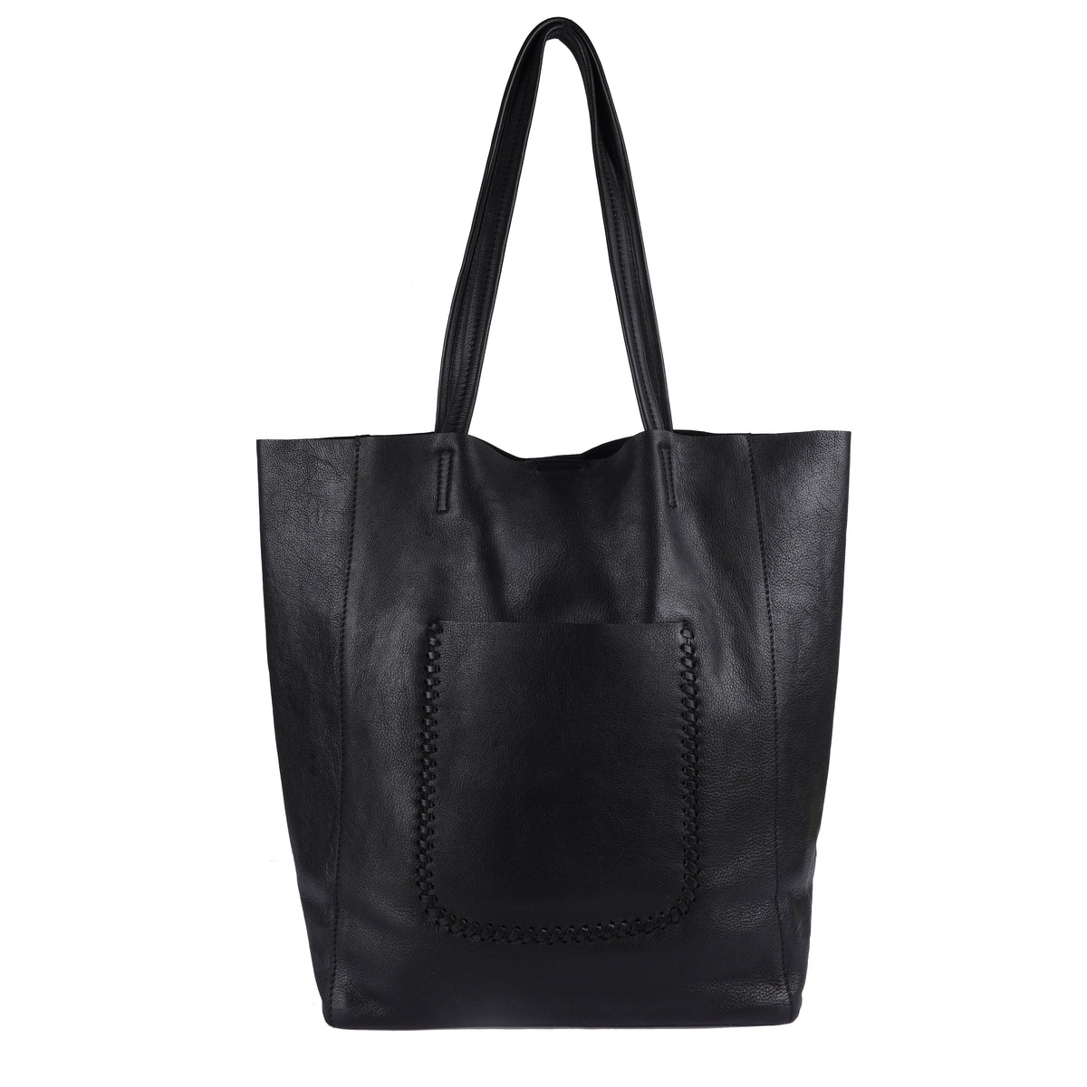 Dolce Leather Tote Bag - Black