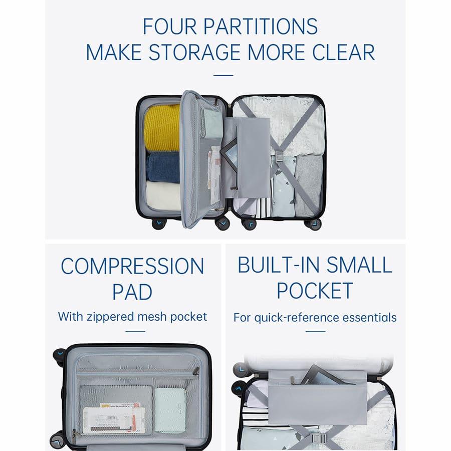 Globetrotter 20" Hardside Rolling Carry-on Stylish Suitcase - Image 18