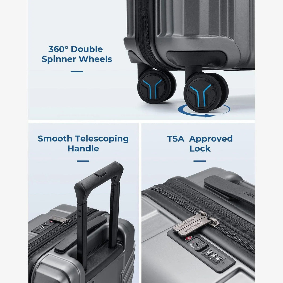 Jetsetter 20 Inch Expandable PC Hard Shell Spinner Luggage - Image 10