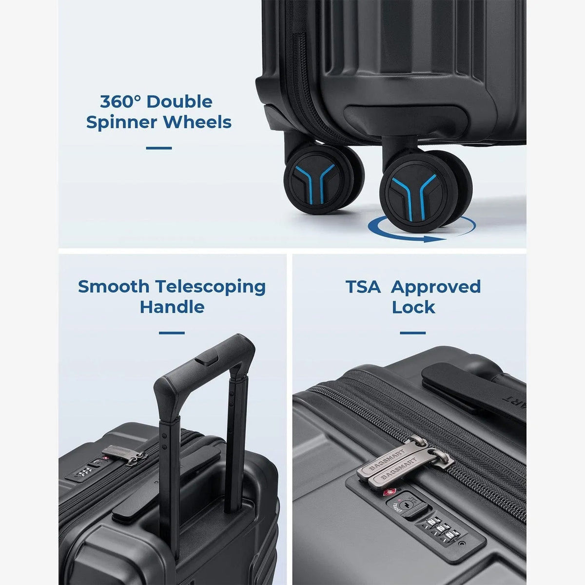 Jetsetter 20 Inch Expandable PC Hard Shell Spinner Luggage - Image 7