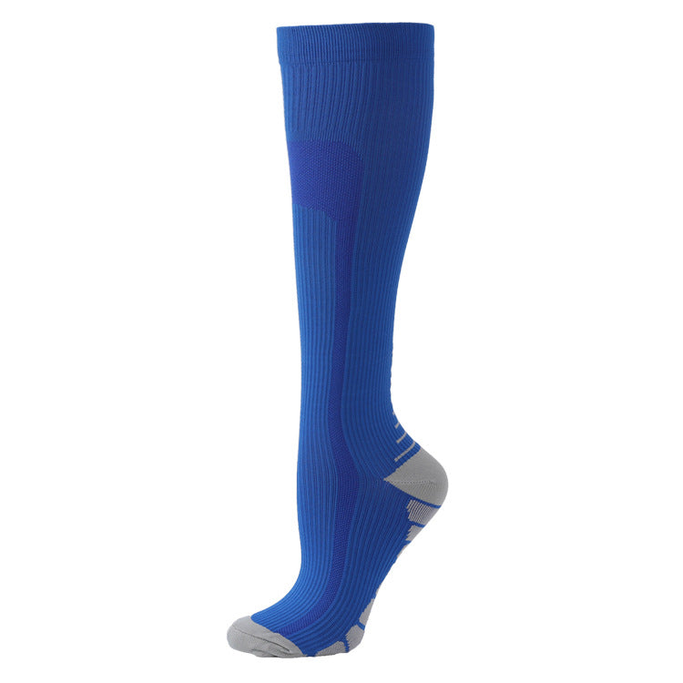 Unisex Sports Mid-Height Compression Socks - Blue And Gray Arrow