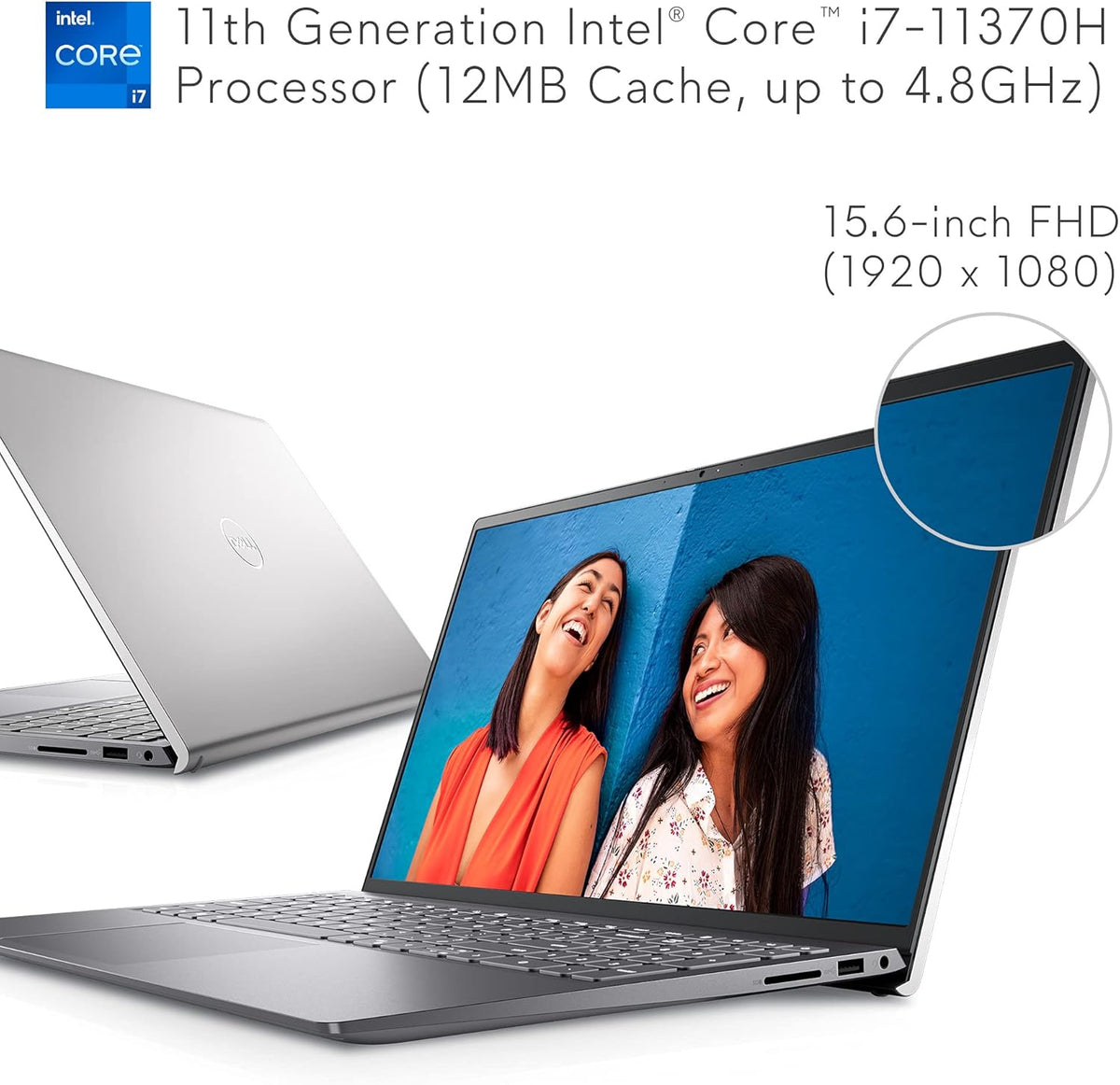 Dell Inspiron 14 5410/5418 - i7-11390H - 16GB RAM - 512GB SSD - Silver - Image 3